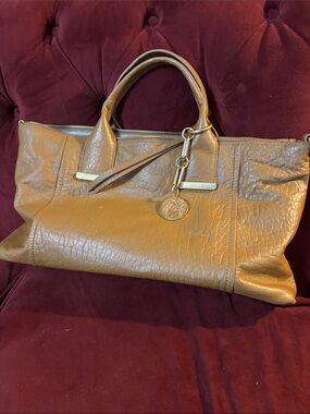 Vince Camuto Tan Leather Tote with Gold Hardware